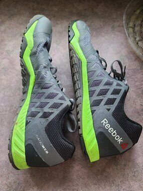 Reebok Ros Workout TR in a grey and "Solar Green" colorway.  size 12